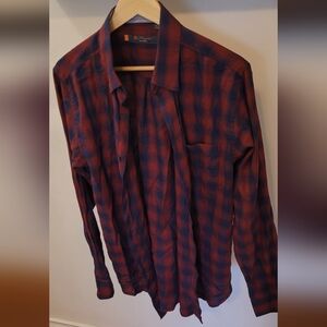 Men's Ben Sherman Red and Blue Checkered Oxford Shirt
